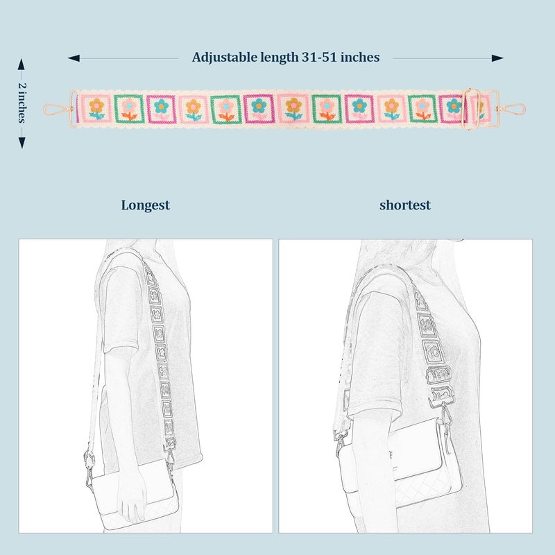 chushui Store Knit Purse Strap,Replacement Crossbody Wide Adjustable Shoulder Strap for Bag Handbag - Image 2